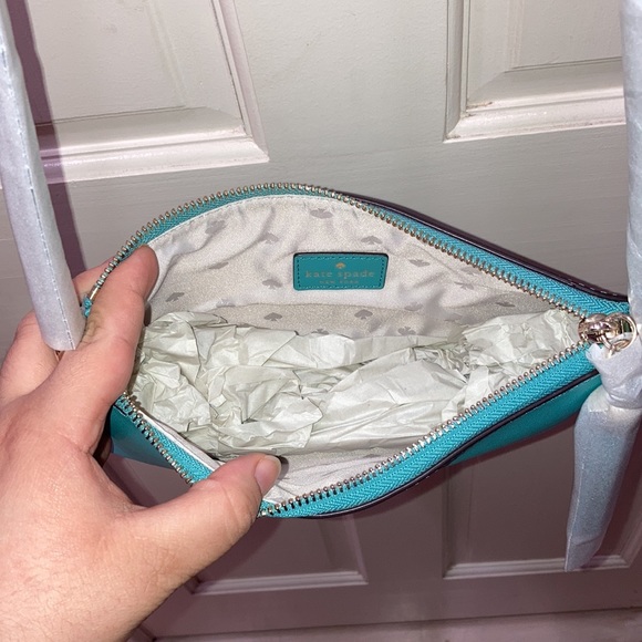 NWT Kate Spade Amy Ivy Street Tassel Stone Blue Crossbody Purse Bag - Picture 6 of 14